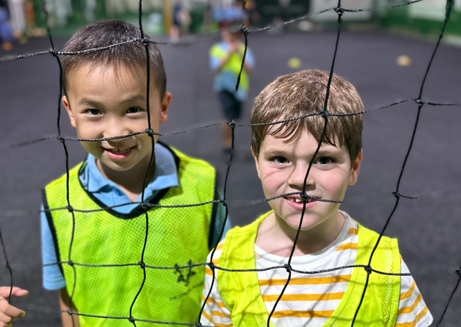 Kids at indoor soccer